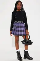 Mini Hayley Plaid Skirt Set