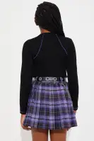 Mini Hayley Plaid Skirt Set(Black/combo,4/5)