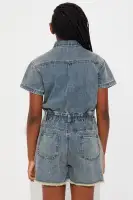 Mini Day At The Pier Denim Romper(Light Wash,4/5)