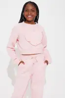 Mini Sweetheart Fleece Sweatsuit Set(Pink,4/5)