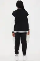 Mini Baddie University Jogger Set(Black,S)