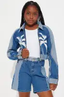 Mini Under A Palm Tree Short Set(Denim,4/5)