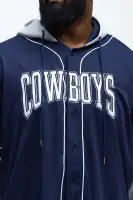Cowboys Clean Up Baseball Hoodie(Grey/Blue,S)