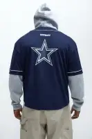 Cowboys Clean Up Baseball Hoodie(Grey/Blue,S)