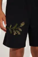 Mini Berries And Blooms Embroidered Shorts(Black,4/5)