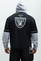 Raiders Clean Up Baseball Hoodie(Grey/Black,S)
