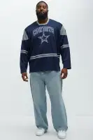 Cowboys Hat Trick Hockey Top(White/Blue,S)