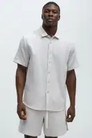 Herringbone Pinstripe Short Sleeve Shirt