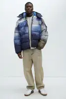 Big Sky Hooded Puffer Jacket(Blue/combo,S)