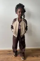 Mini Chi Town Fleece Pant Set(Brown/combo,4/5)