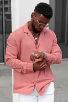 Dawson Relaxed Long Sleeve Button Up Shirt(Mauve,S)