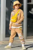 Mini Bart Graffiti Embroidered Fleece Jogger Set