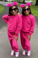 Mini Câest La Vie Sweatpant Set(Pink,4/5)