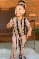 Mini Jazmin Flare Tie Dye Pant Set(Taupe/combo,2)