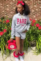 Mini When In Paris Fleece Short Set(Grey,4/5)